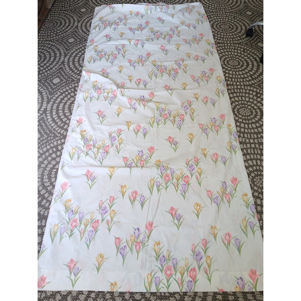 VTG Lady Pepperell Bedding Sheet Set Top‎ and Bottom Sheet Tulip Floral Cottage - Picture 2 of 8